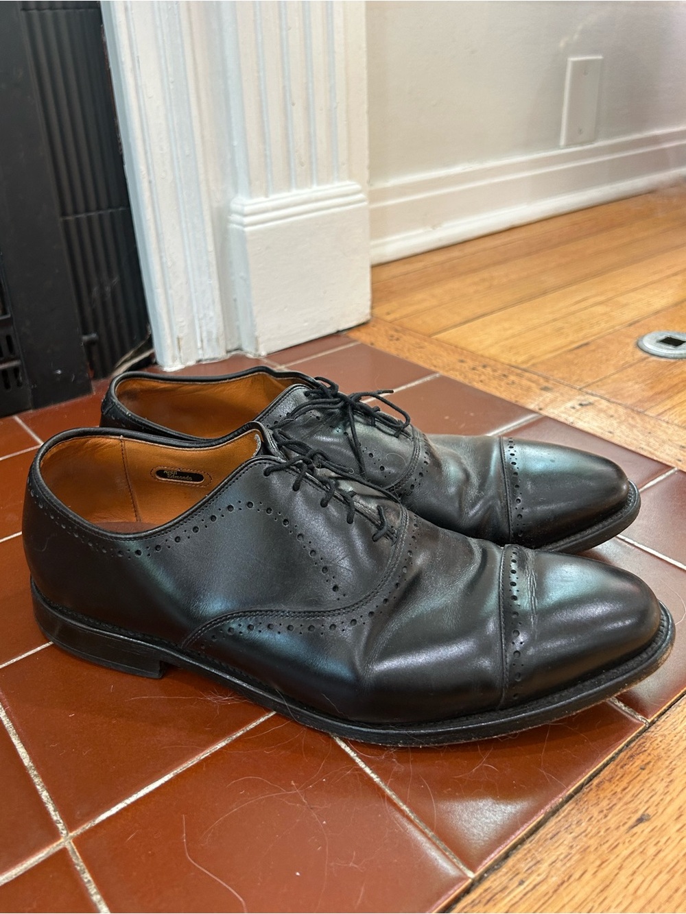 Allen Edmonds Black Cap-Toe Dress Oxfords